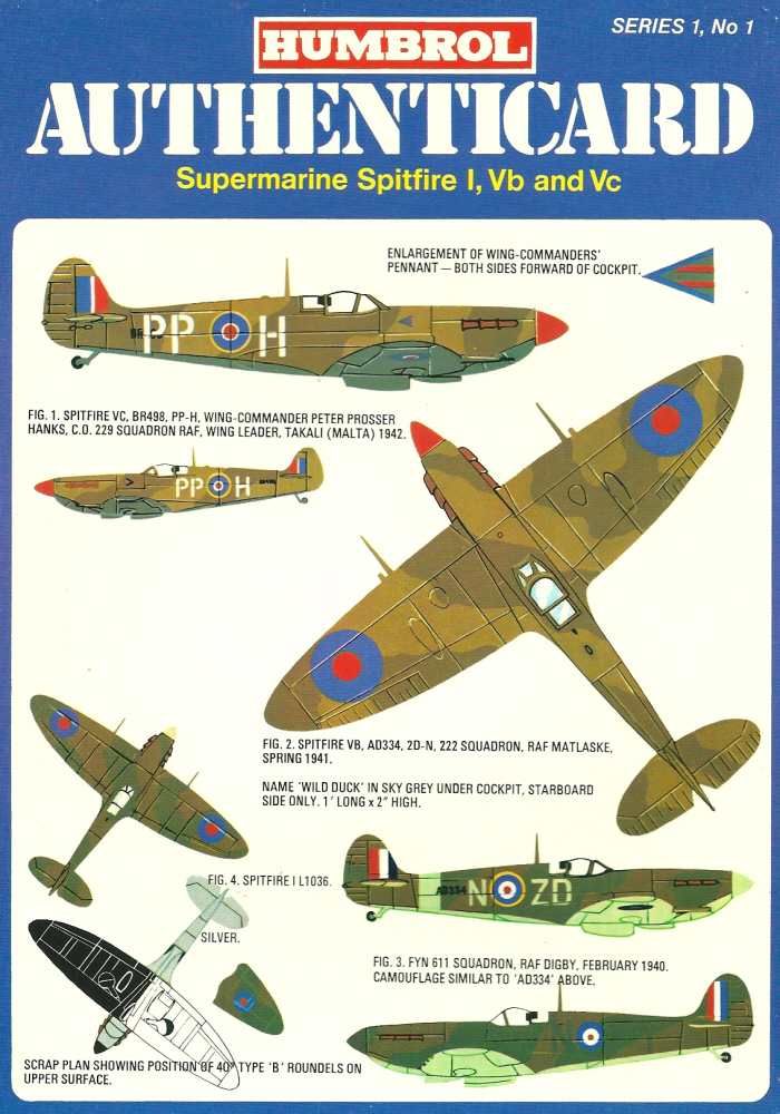 Humbrol Authenticard No 1 - Spitfire