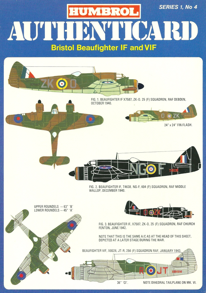 Humbrol Authenticard No 4 - Beaufighter