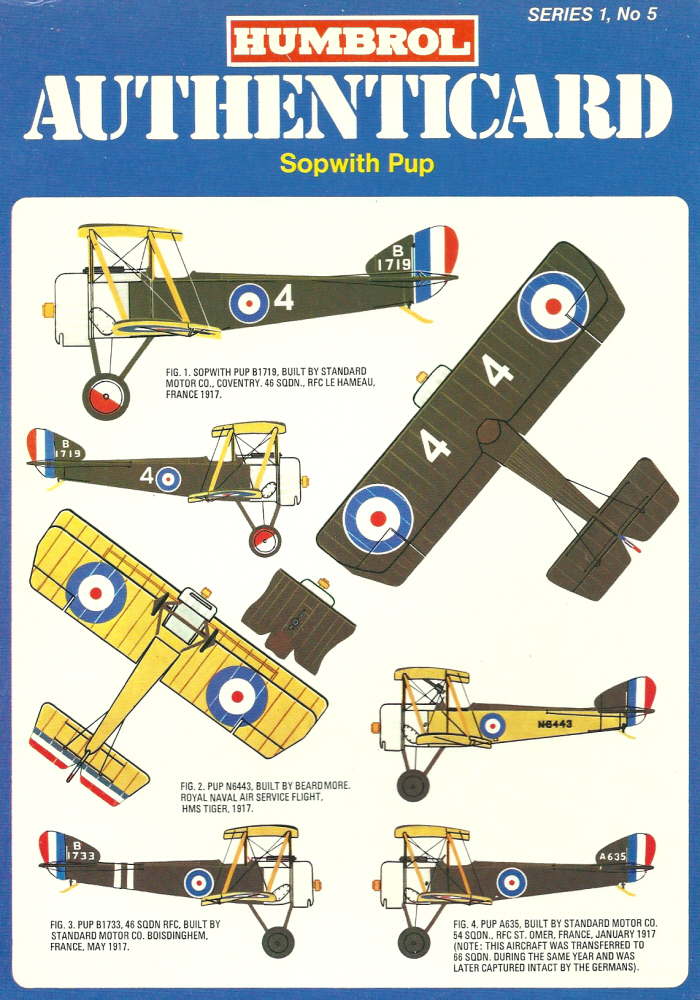 Humbrol Authenticard No 5 - Sopwith Pup
