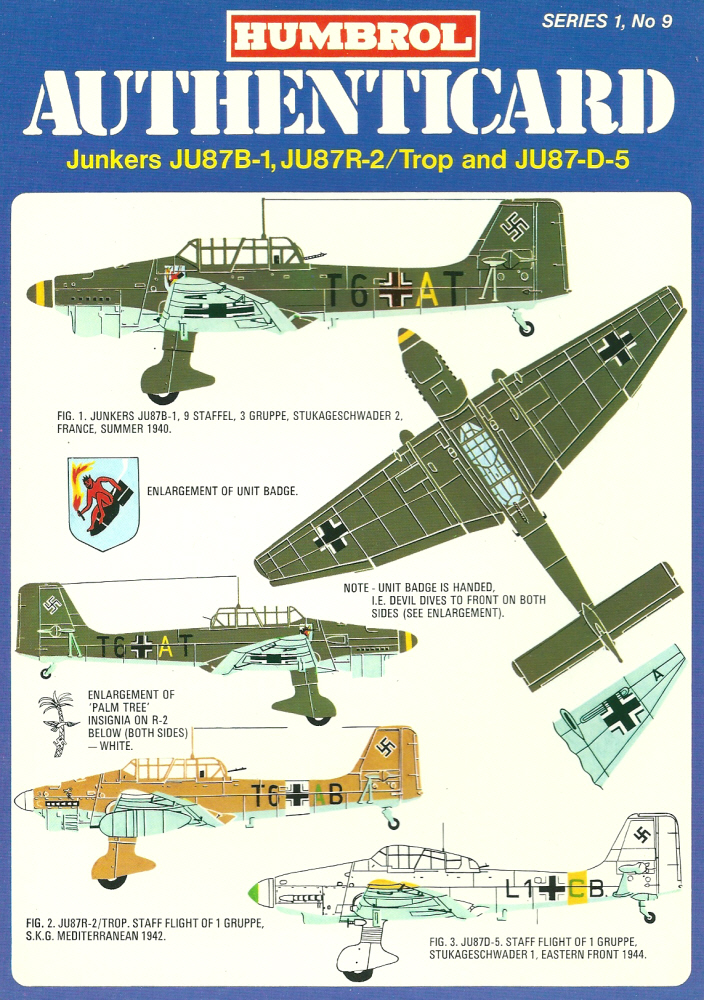 Humbrol Authenticard No 9 - Ju 87