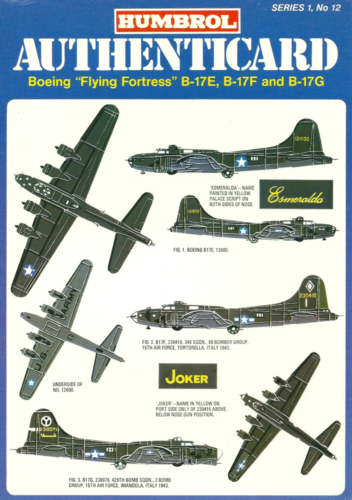 Humbrol Authenticard No 12 - Flying Fortress